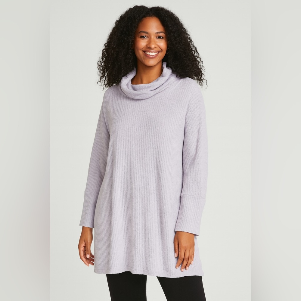 WE THE FREE Women's Lavender Cowl Neck Tunic Top Large Free People